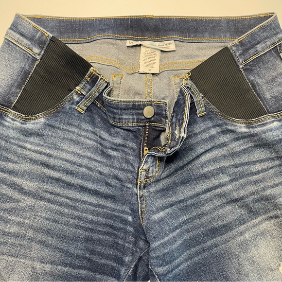 Liz Lange Maternity Medium Ankle Skinny Distressed Blue Jeans PRELOVED - Picture 2 of 12